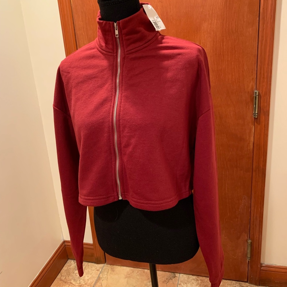 Ladies zippered sweatshirt, new! Size L